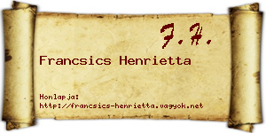 Francsics Henrietta névjegykártya